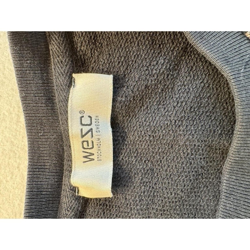 Wesc Branko Sweatshirt in black acid wash  XS - Picture 8 of 8